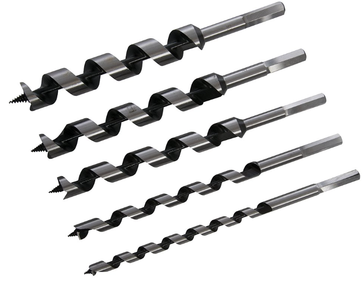 Set 5 piese burghii tip melc 3/8 5/8 3/4 7/8 1